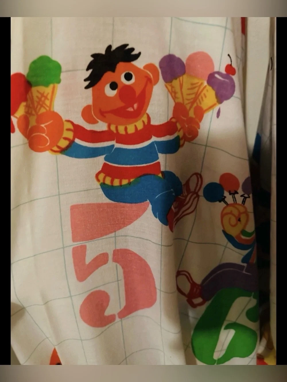 Vintage Sesame Street Fabric Twin Sheet Set READ BELOW